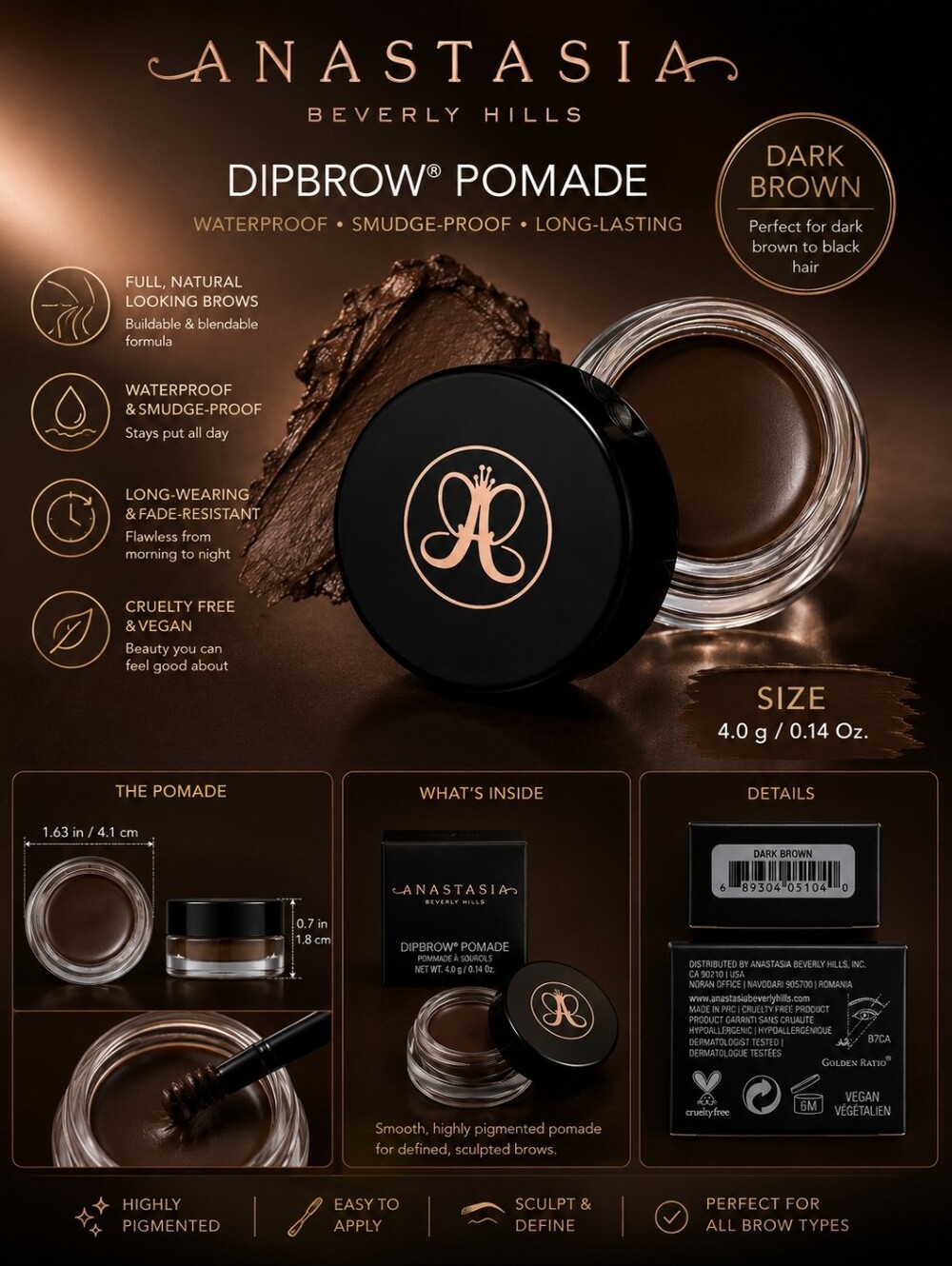 Anastasia Beverly Hills DIPBROW® Pomade – Dark Brown